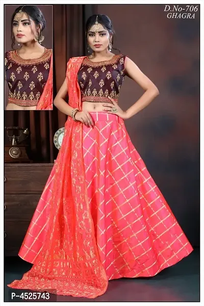 Women's Maroon Taffeta Embroidered Ethnic Gown