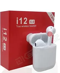 i12-TWS Bluetooth 5.0 Earphone True Wireless Sports Touch Earbuds with Noise Cancellation Low Latency - White-thumb1