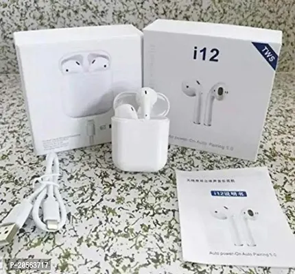 i12TWS v5.0 Earbuds Sensor Touch with Portable Charging Case Bluetooth Headset (white, True Wireless)