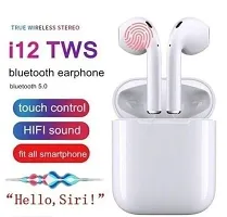 HEZOC i12 TWS Bluetooth 5.0 Earphones Wireless Headphones Earbuds Touch Control T-28 Bluetooth Headset  (White, True Wireless)-thumb2