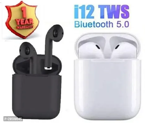 i12 tws earpods Bluetooth Headset_29 Bluetooth Headset  (White, In the Ear)