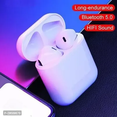 i-12 Earpods Bluetooth Wireless Earbuds Headset l Charging Case | Airdops Bluetooth Headset  (White, True Wireless)-thumb0