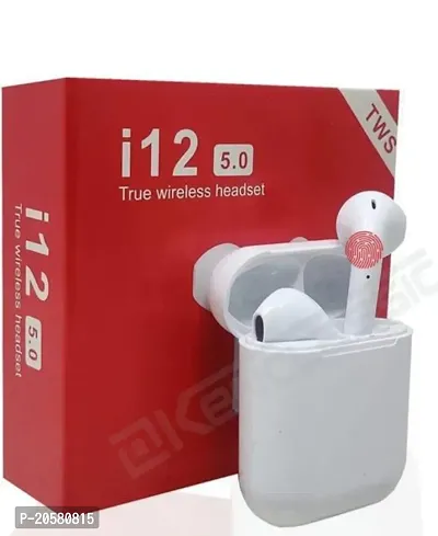 i12 tws earpods Bluetooth Headset 87 Bluetooth Headset  (White, True Wireless)