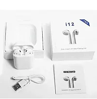 i12 tws earpods Bluetooth Headset 87 Bluetooth Headset  (White, True Wireless)-thumb1