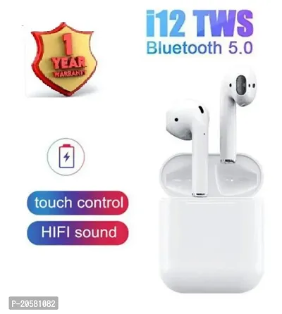 i12 tws earpods Bluetooth Headset_07 Bluetooth Headset  (White, In the Ear)-thumb2