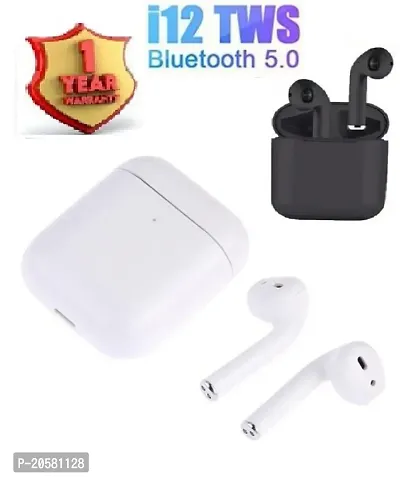 i12 tws earpods Bluetooth Headset_16 Bluetooth Headset  (White, In the Ear)