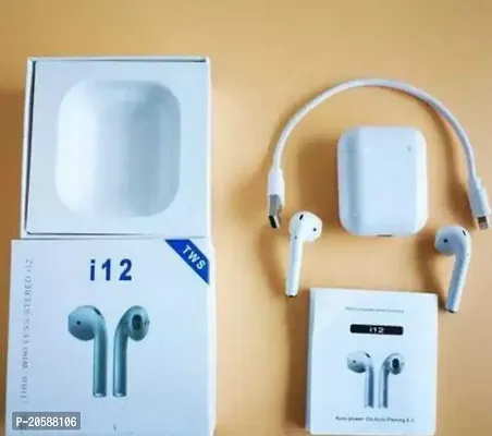 i12 tws earpods Bluetooth Headset_01 Bluetooth Headset  (White, In the Ear)