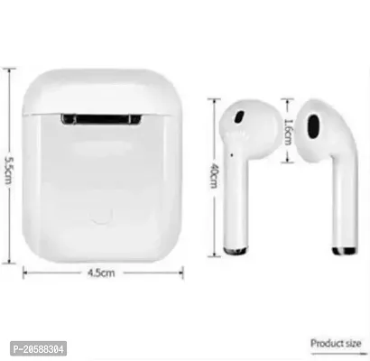 I12 TWS Audio Earpods Wireless Earbuds with 40H Playtime With In-Built Mic T-42 Bluetooth Headset  (White, True Wireless)-thumb2