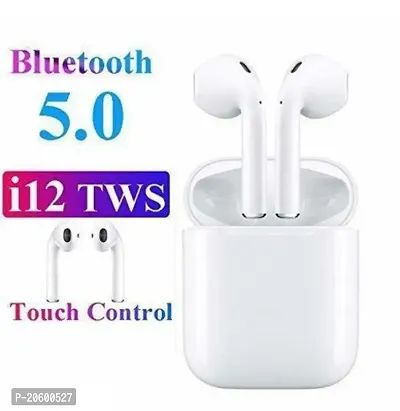 i12 TWS Earpods Bluetooth Headset True Wireless Earbuds C225 Bluetooth Headset  (White, True Wireless)-thumb2