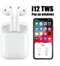 i12 tws earpods Bluetooth Headset 90 Bluetooth Headset  (White, True Wireless)-thumb1