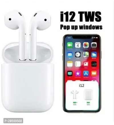 i12 tws earpods Bluetooth Headset 90 Bluetooth Headset  (White, True Wireless)-thumb2