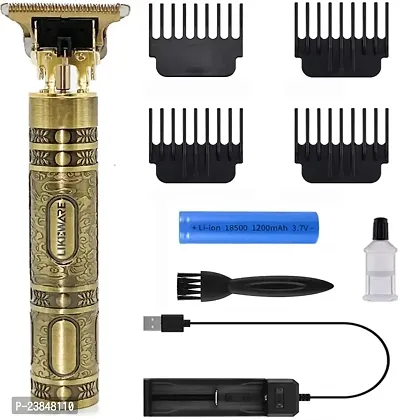 Style Electric Razor USB Rechargeable T-Blade Trimmers for Beard, Hairs, Moustache Clippers with 4 Guide Combs Trimmer Men Cordless Hair Clipper Professional Gold Dragon