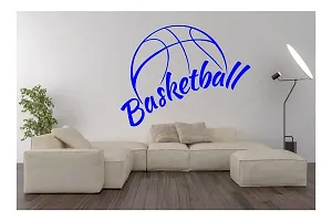 decalbazaar Vinyl Basketball Letter Glass Glossy Wall Sticker, 23 x 18 Inches Blue-thumb1