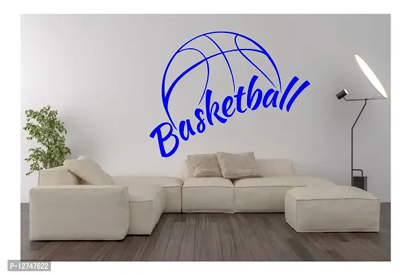 decalbazaar Vinyl Basketball Letter Glass Glossy Wall Sticker, 23 x 18 Inches Blue-thumb2