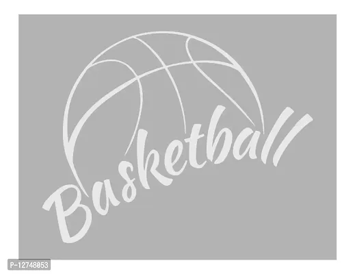 decalbazaar Vinyl Basketball Letter Glass Glossy Wall Sticker, 23 x 18 Inches White