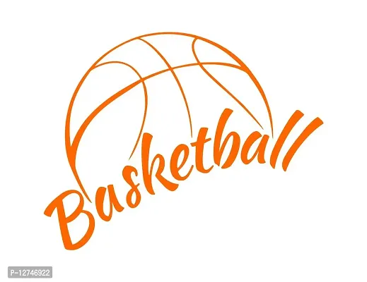 decalbazaar Vinyl Basketball Letter Glass Glossy Wall Sticker, 23 x 18 Inches Orange-thumb0