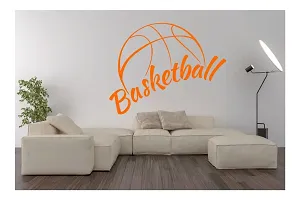 decalbazaar Vinyl Basketball Letter Glass Glossy Wall Sticker, 23 x 18 Inches Orange-thumb1