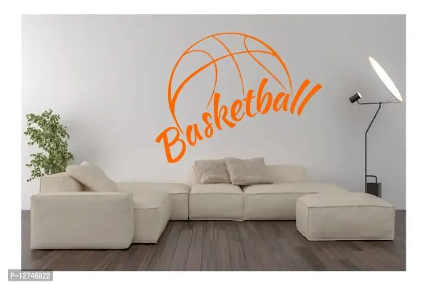 decalbazaar Vinyl Basketball Letter Glass Glossy Wall Sticker, 23 x 18 Inches Orange-thumb2