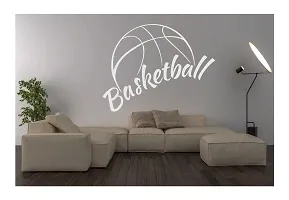 decalbazaar Vinyl Basketball Letter Glass Glossy Wall Sticker, 23 x 18 Inches White-thumb1