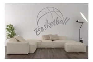 decalbazaar Vinyl Basketball Letter Glass Glossy Wall Sticker, 23 x 18 Inches Silver-thumb1