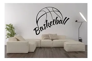 decalbazaar Vinyl Basketball Letter Glass Glossy Wall Sticker, 23 x 18 Inches Black-thumb1