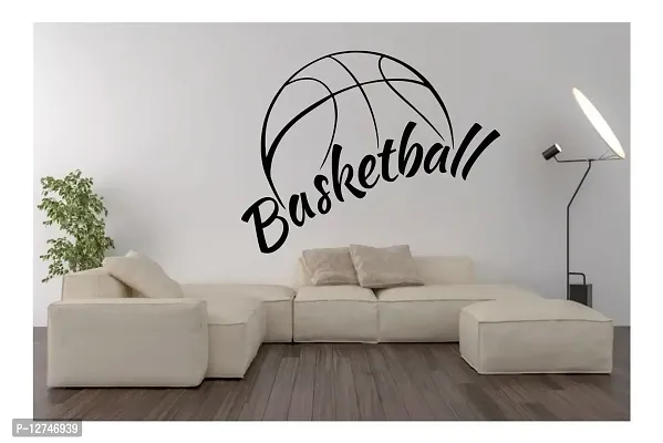 decalbazaar Vinyl Basketball Letter Glass Glossy Wall Sticker, 23 x 18 Inches Black-thumb2