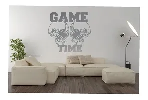 decalbazaar Vinyl Helmets Game Time Glossy Glass Wall Glass Sticker 16 x 16 Inches Silver-thumb1
