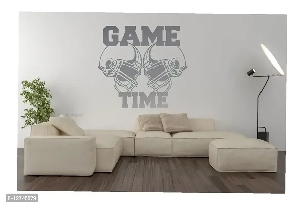 decalbazaar Vinyl Helmets Game Time Glossy Glass Wall Glass Sticker 16 x 16 Inches Silver-thumb2