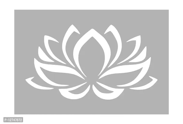 decalbazaar Vinyl Lotus Flower Glass Glossy Wall Sticker, 14 x 8 Inches White