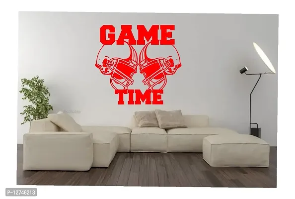 decalbazaar Vinyl Helmets Game Time Glossy Glass Wall Glass Sticker 16 x 16 Inches Red-thumb2