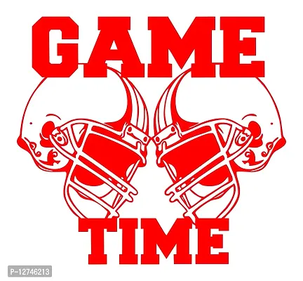 decalbazaar Vinyl Helmets Game Time Glossy Glass Wall Glass Sticker 16 x 16 Inches Red-thumb0