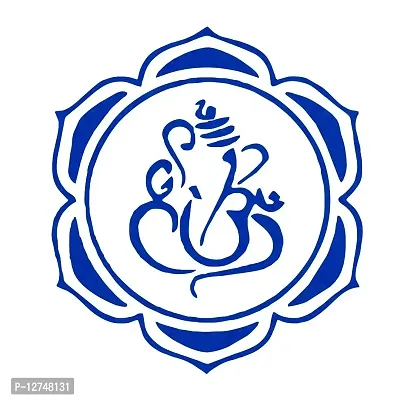 decalbazaar Vinyl Ganesh Om Decal Reflective Glass Laptop Wall Sticker 6 x 6 Inches Blue