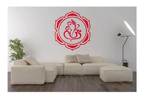 decalbazaar Vinyl Ganesh Om Decal Reflective Glass Laptop Wall Sticker, 6 x 6 Inches, Red-thumb1