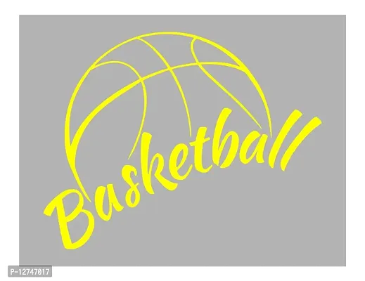 decalbazaar Vinyl Basketball Letter Glass Glossy Wall Sticker, 23 x 18 Inches Yellow-thumb0