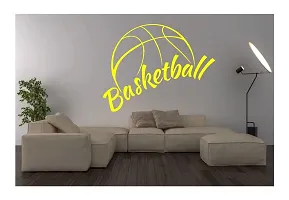 decalbazaar Vinyl Basketball Letter Glass Glossy Wall Sticker, 23 x 18 Inches Yellow-thumb1