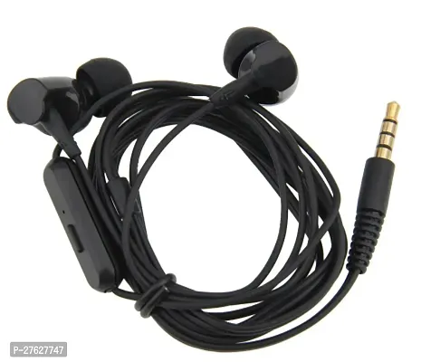 Stylish Black In-ear Wired - 3.5 MM Single Pin Headphones With Microphone-thumb0