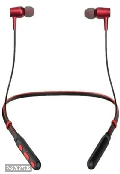 Stylish Red In-ear Bluetooth Wireless Neckband With Microphone-thumb0