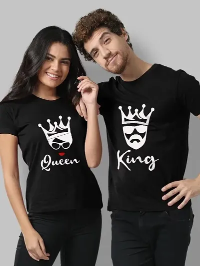 Queen King Couple T-Shirt - Men -XL / Women -XL