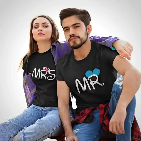 Mr And Mrs Couple T-shirt (Size :- XL-42)