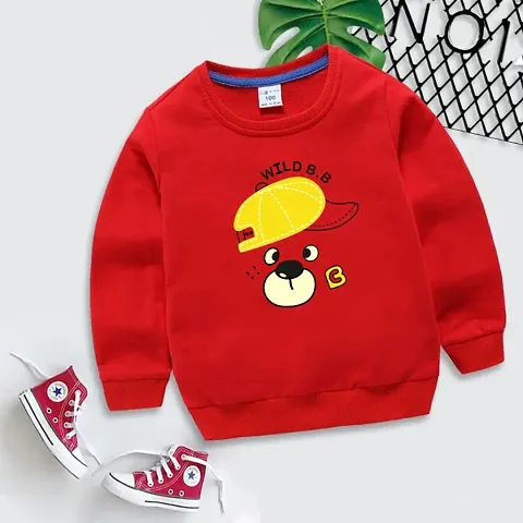 Classic Fleece Printed Sweatshirt For Kids Unisex