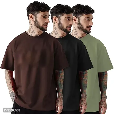 Stylish Cotton Solid Tshirt for Men Combo-thumb0