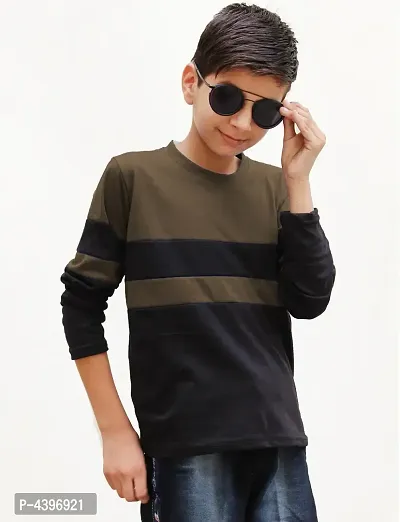 Classy Multicoloured Cotton Colourblocked T Shirt For Boys-thumb0
