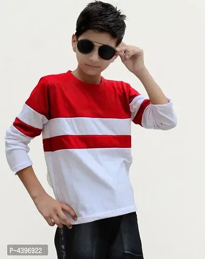 Classy Multicoloured Cotton Colourblocked T Shirt For Boys