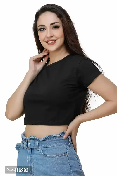 Round Neck Slim Fit Crop top for women-thumb2
