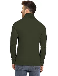 Reliable Green Cotton Solid High Neck Tees For Men-thumb2