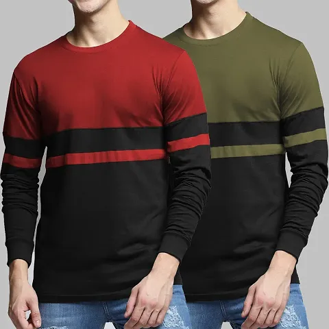 Pack of 2 Trendy Cotton Round Neck T Shirt for Men