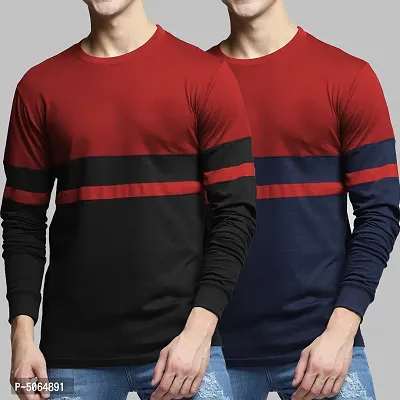 Offers Set Of 2 Color Block Tshirts For Men