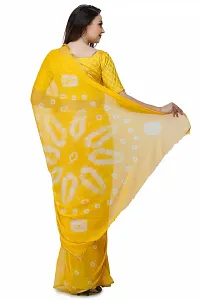 Yellow Printed Chiffon Saree with Blouse Piece-thumb2