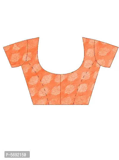 Orange Printed Chiffon Saree with Blouse Piece-thumb4