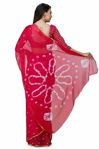 Pink Printed Chiffon Saree with Blouse Piece-thumb3